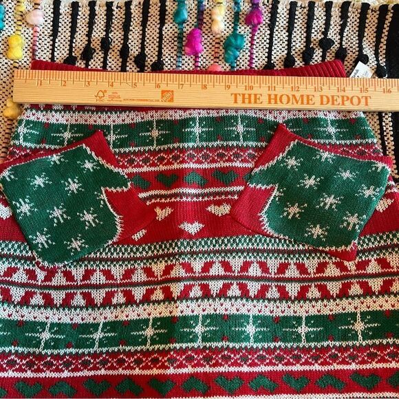 Love On A Hanger NWT Ugly Christmas Sweater Mini Skirt Sz M Red Green Fair Isle - Picture 9 of 10